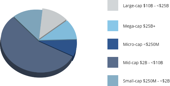 Chart Companies Represented by Market Capitalization